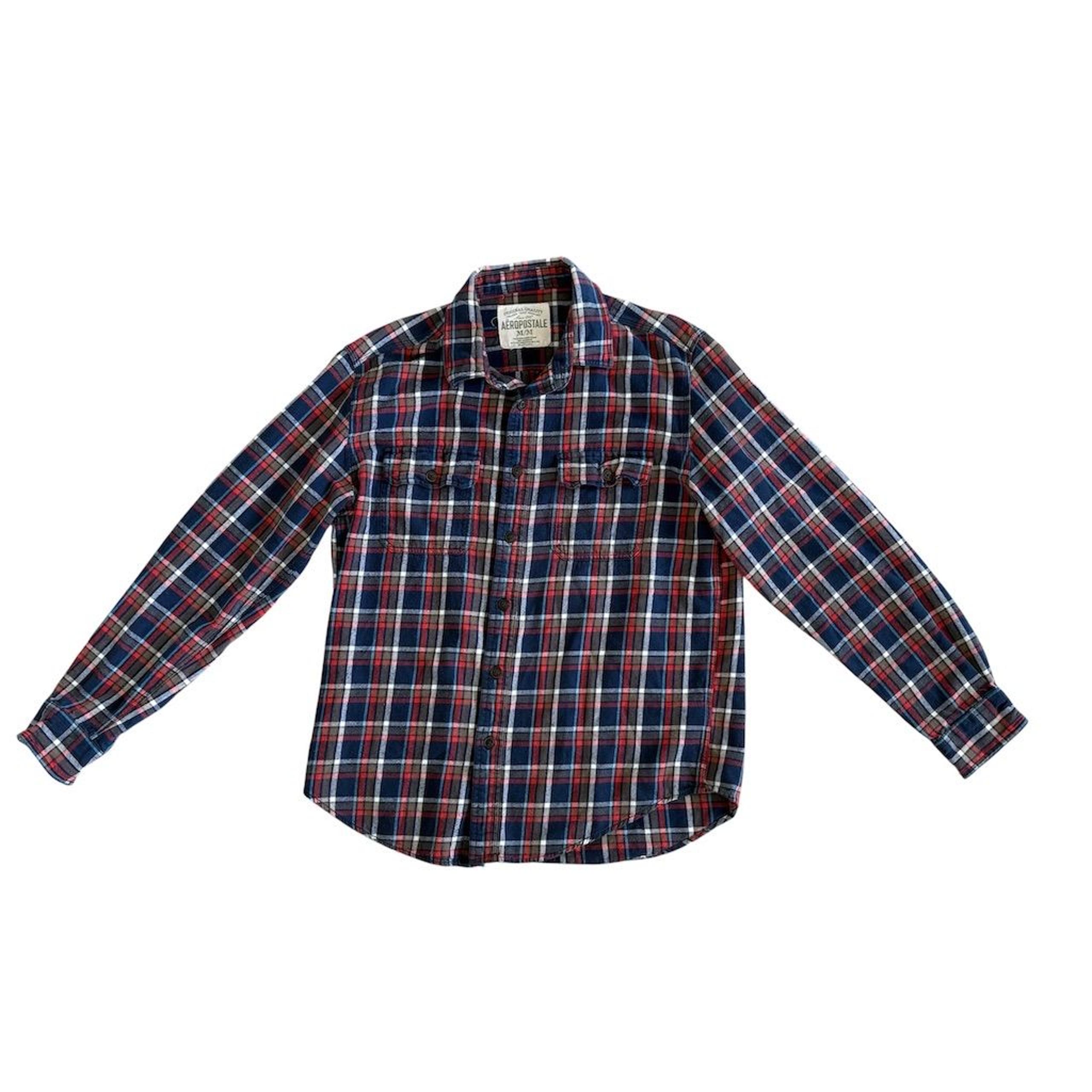 Aeropostale Men's Plaid Flannel Button-Up Shirt Size M Multicolor