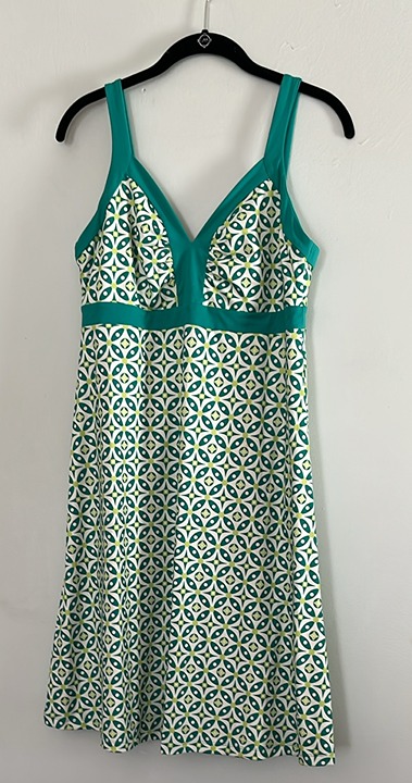 Patagonia Green White Minette Sun/Sport Dress SZ LG Athletic Athleisure Outdoor