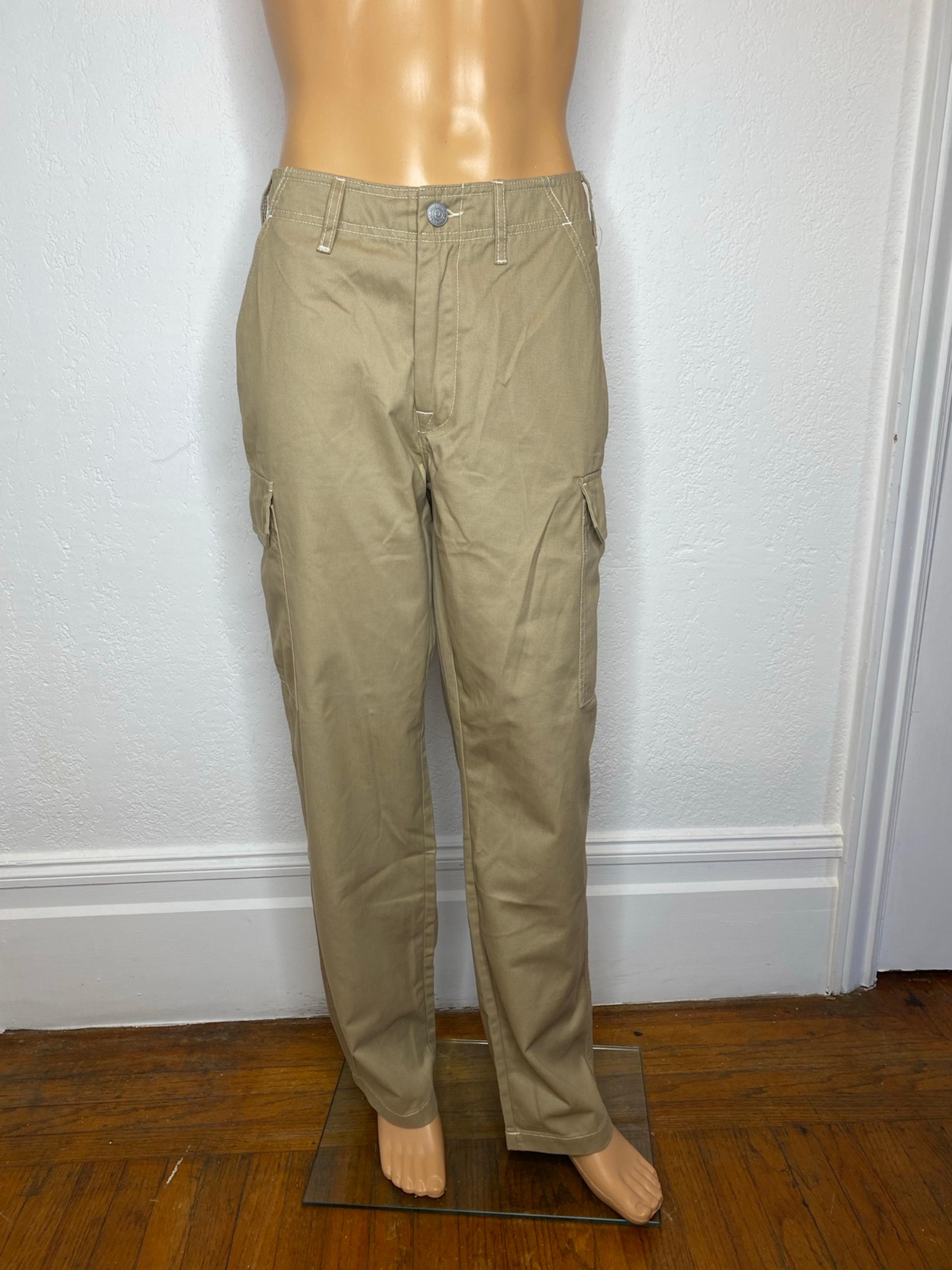 True Religion Travertine Tan Baggy Cargo Pants Mens Size 34X32 Cotton Blend $159