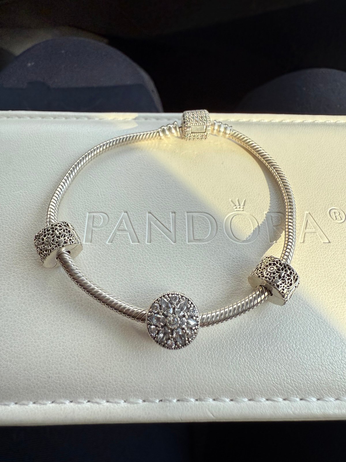 Retired Pandora glistening wonder set with charms