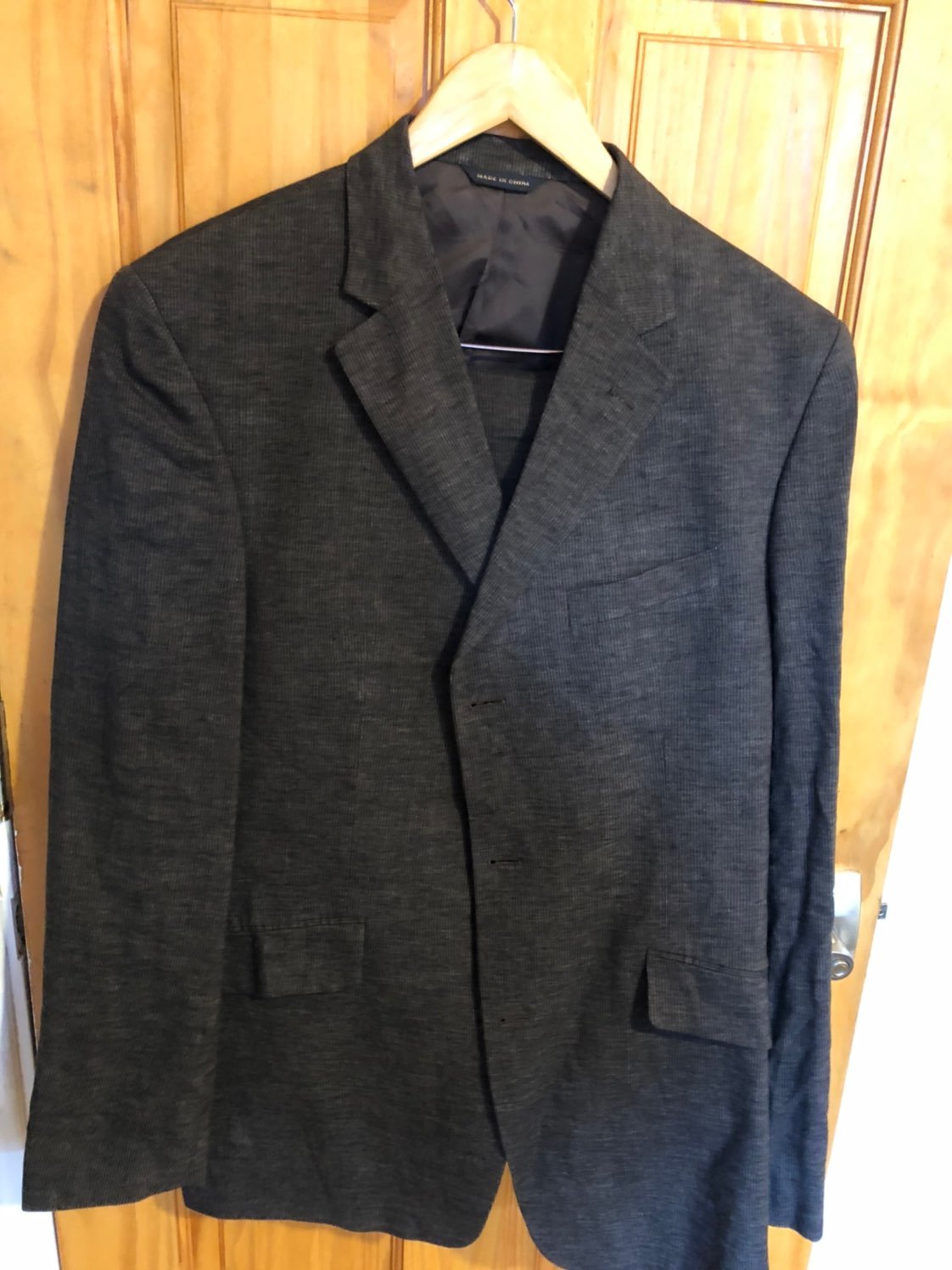 Banana republic linen brown pinstripe su