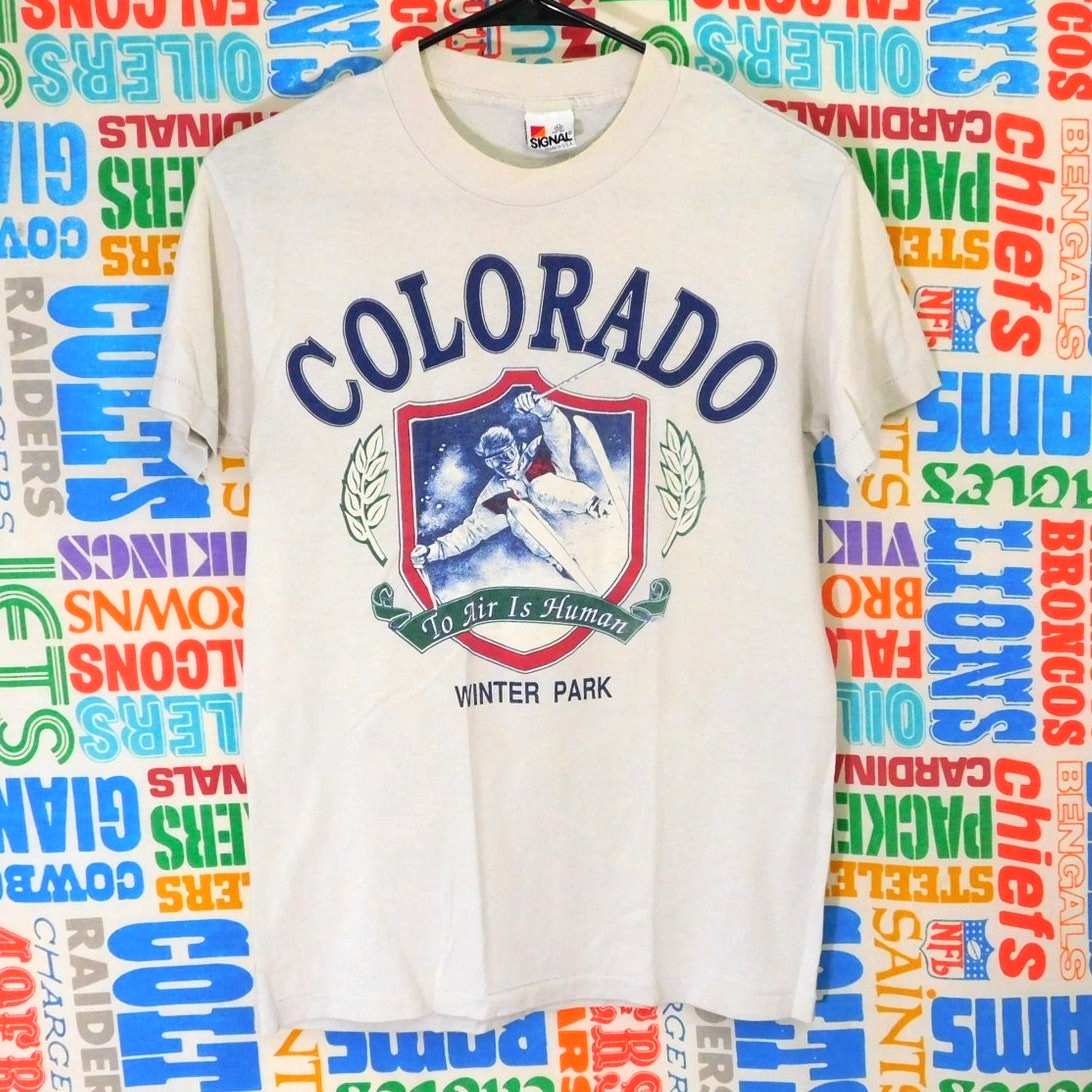 Vintage 80s Signal Winter Park Colorado Ski T Shirt Size M To Air Is Human