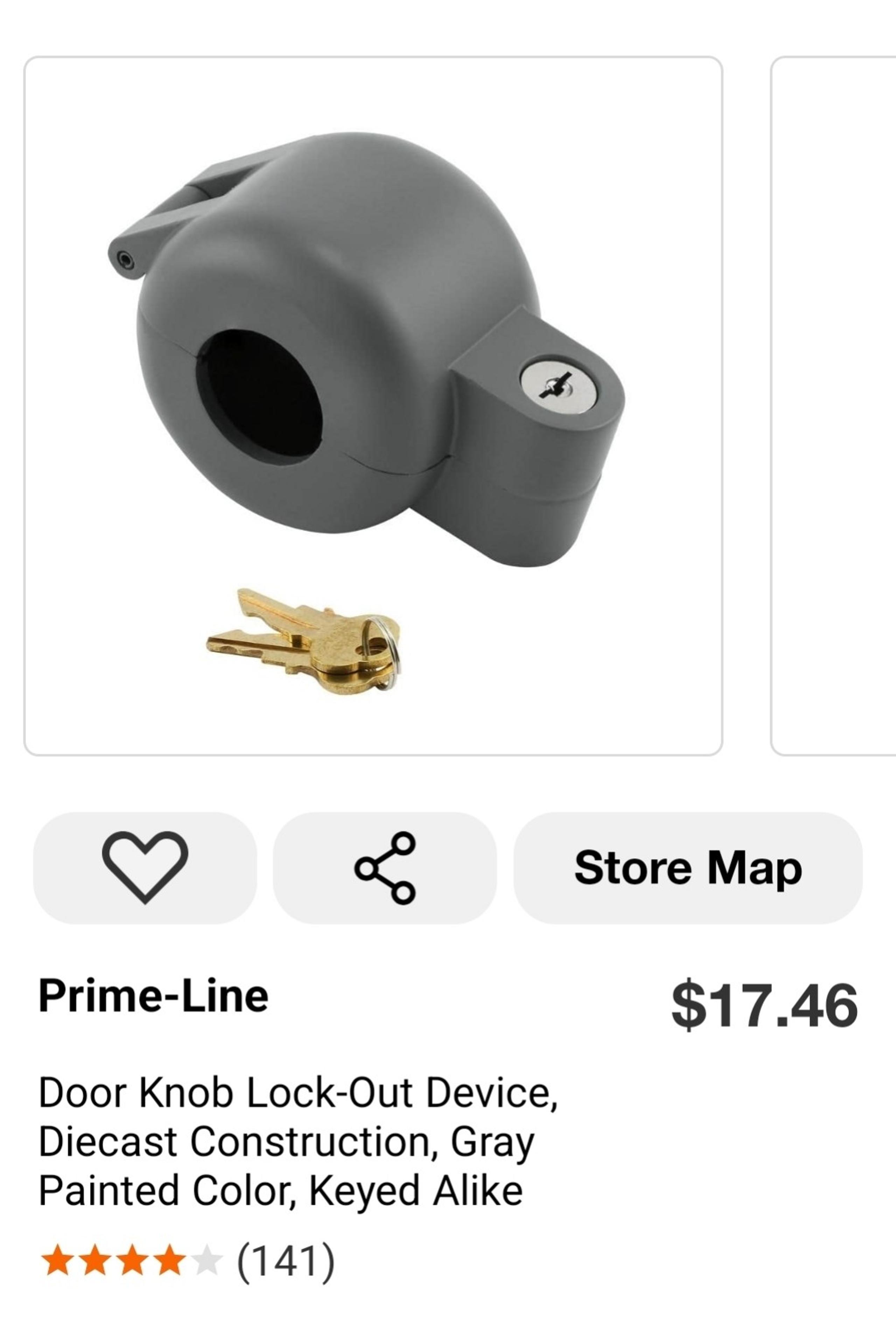 Prime-Line Door Knob Lock-Out Device