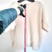 360 Cashmere Ivory Boat Neck Pullover Dolman Short Sleeve Sweater Size Medium