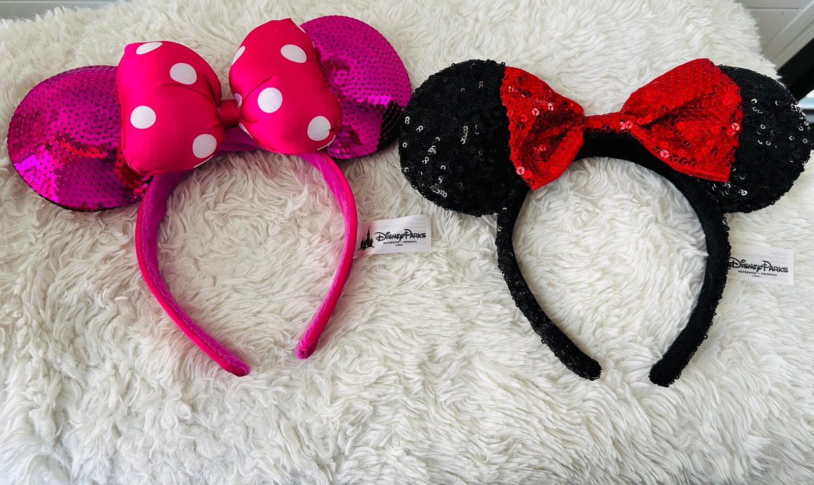 Disney Parks Set of 2 Minnie Mouse Ears Headbands
