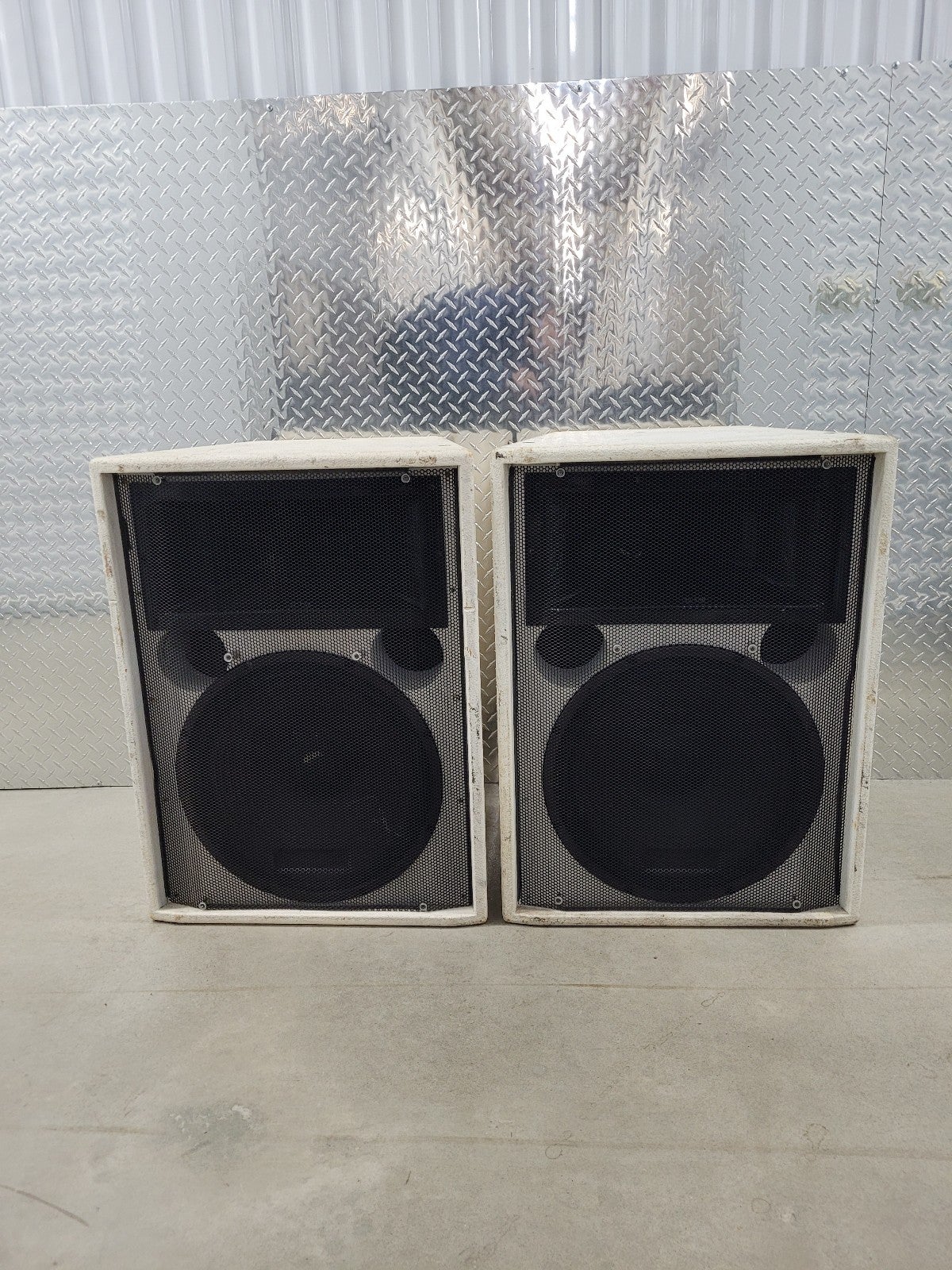Two Community Speakers CPL43-94W White one is modified (see pictures)