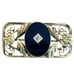 Art Deco Filigree Bar Brooch Pin 1/20 12K GF Black Onyx Genuine Diamond STUNNING