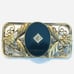 Art Deco Filigree Bar Brooch Pin 1/20 12K GF Black Onyx Genuine Diamond STUNNING