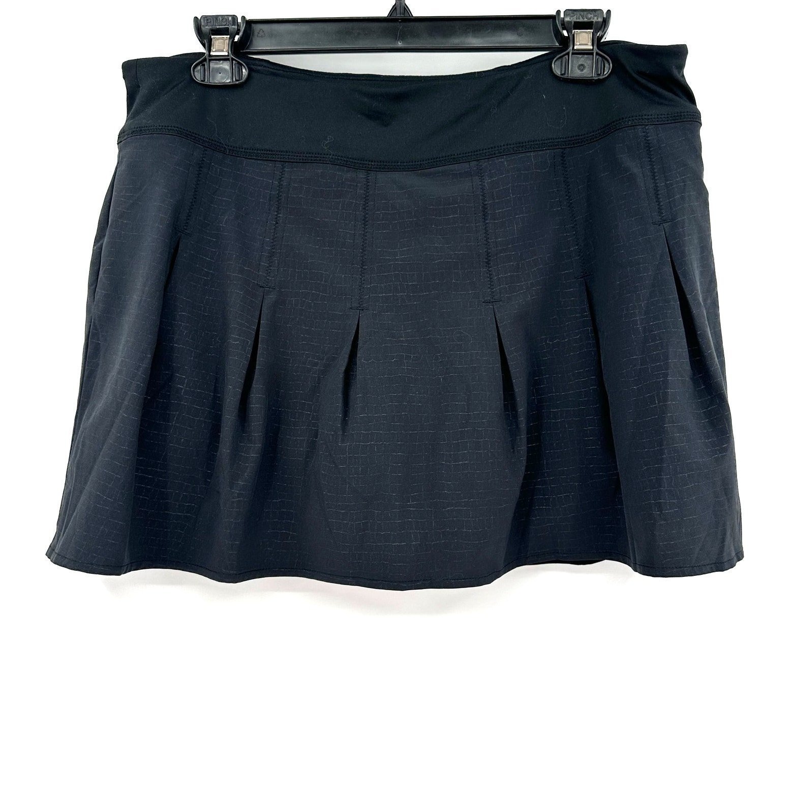 Athleta Size XL Mini Skort Black Undershort Tennis Pickleball Pleated Stretch