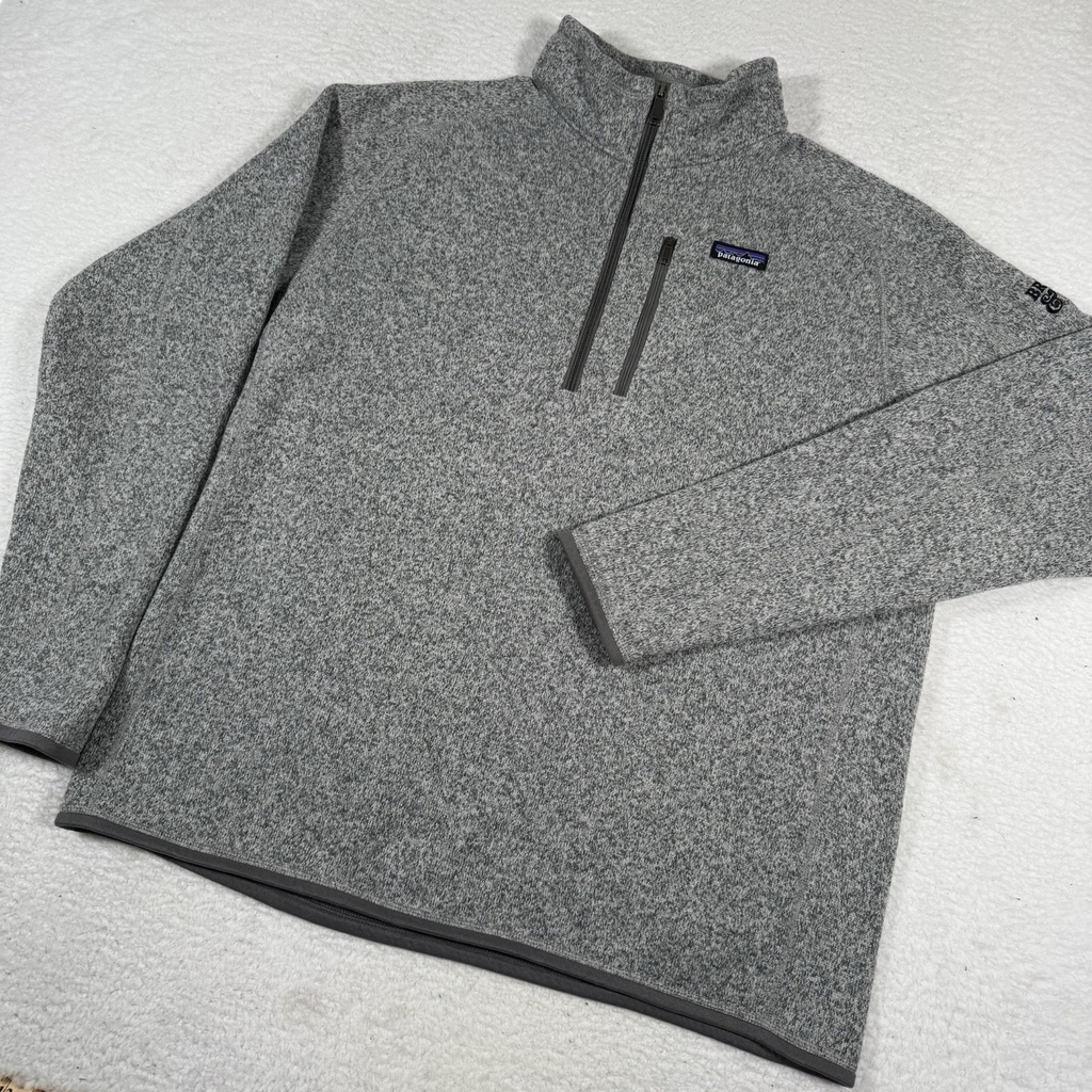 Patagonia Better Sweater Mens XL Grey Fleece 1/4 Zip Pocket Pullover Jacket