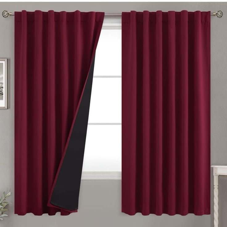 BGment Full Blackout Curtains with Heat Insulation Liner Curtains 63 Inches Long