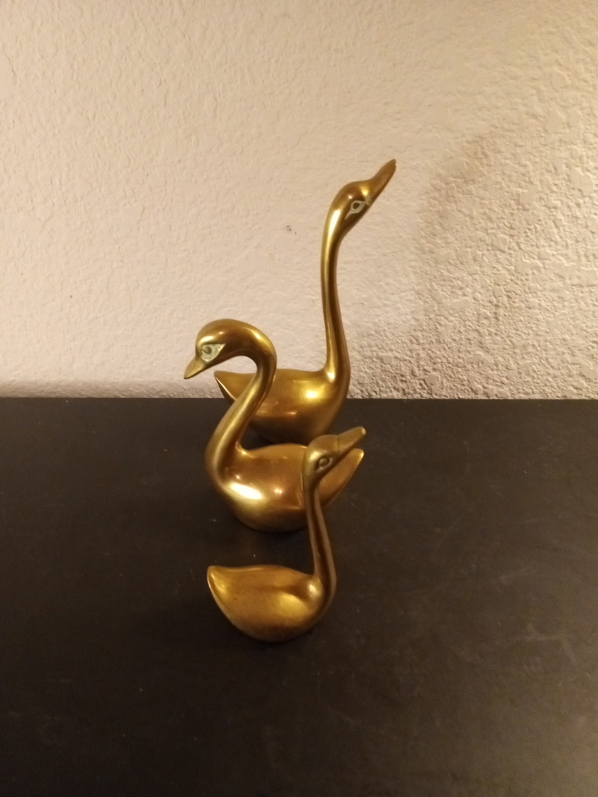 EXQUISITE Triad of Solid Brass Ducks in Gradient Size.