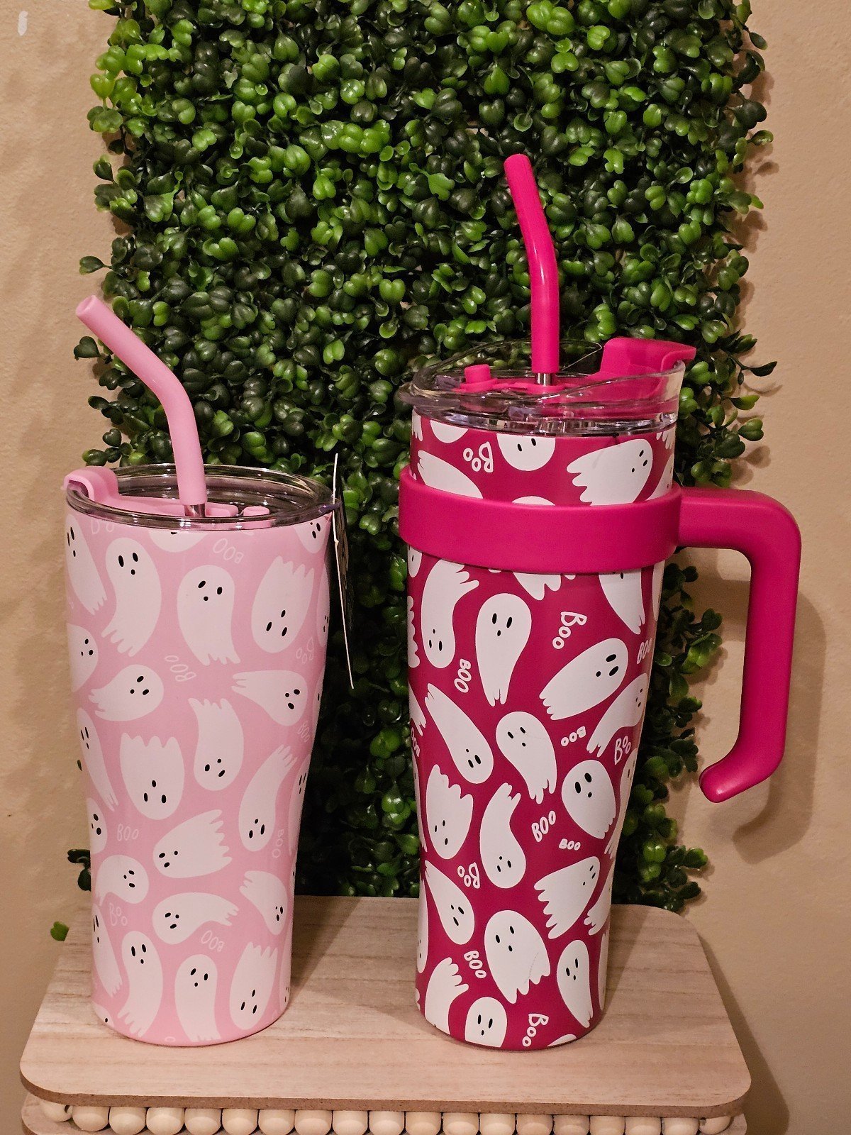 Halloween Pink Ghost Stainless Steel Tumblers