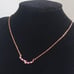 18K Rose Gold Pink Sapphire Necklace 2ct Diamond Womens Gemstone Chain Jewelry