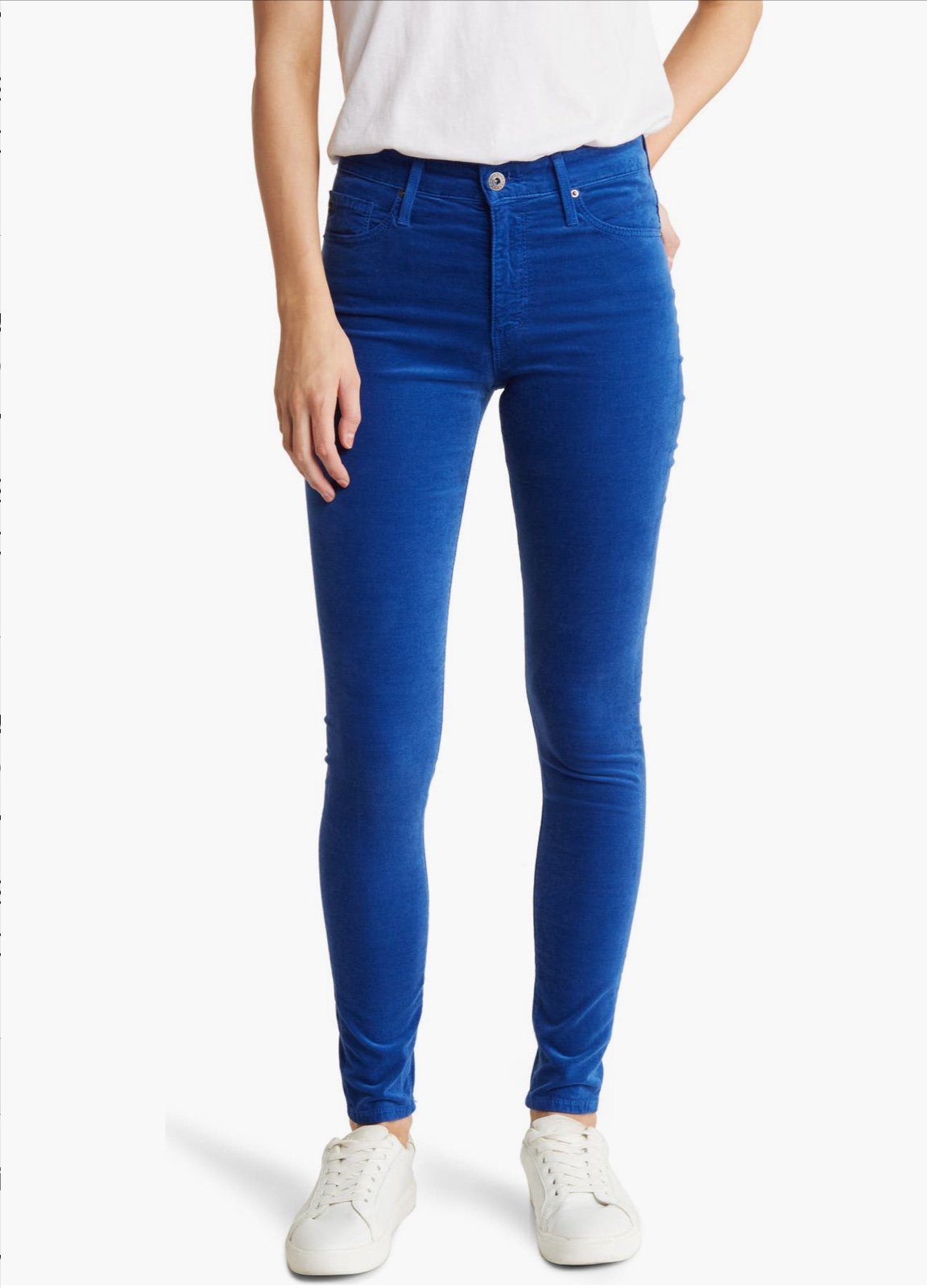NWT AG The Farrah High Waist Velvet Jeans EGYPTIAN BLUE size 27