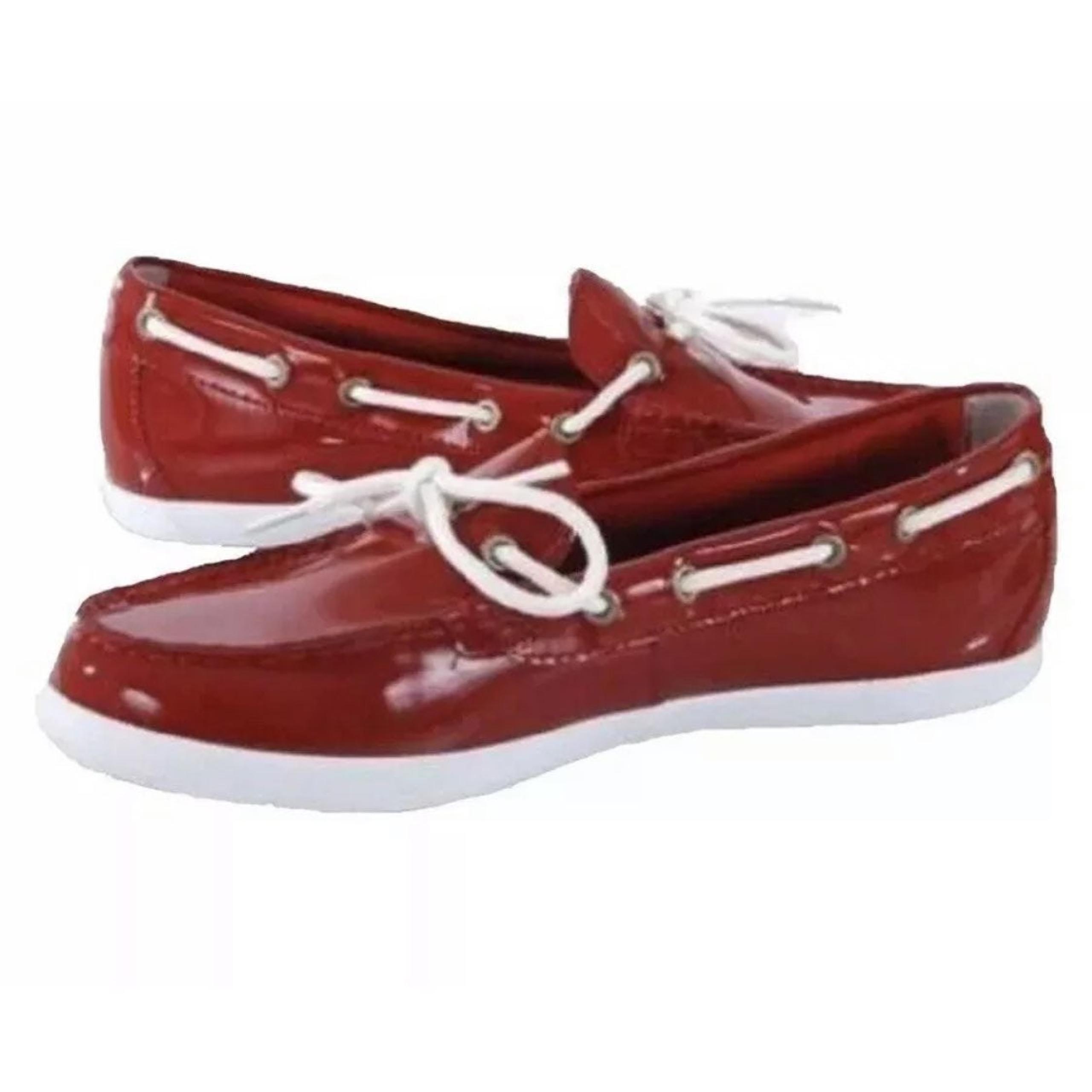 Cole Haan Red Patent Leather Boat Shoes