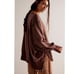 NWT We the Free Camden Distressed Chocolate Love Sweatshirt Size XS Brown