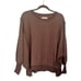 NWT We the Free Camden Distressed Chocolate Love Sweatshirt Size XS Brown