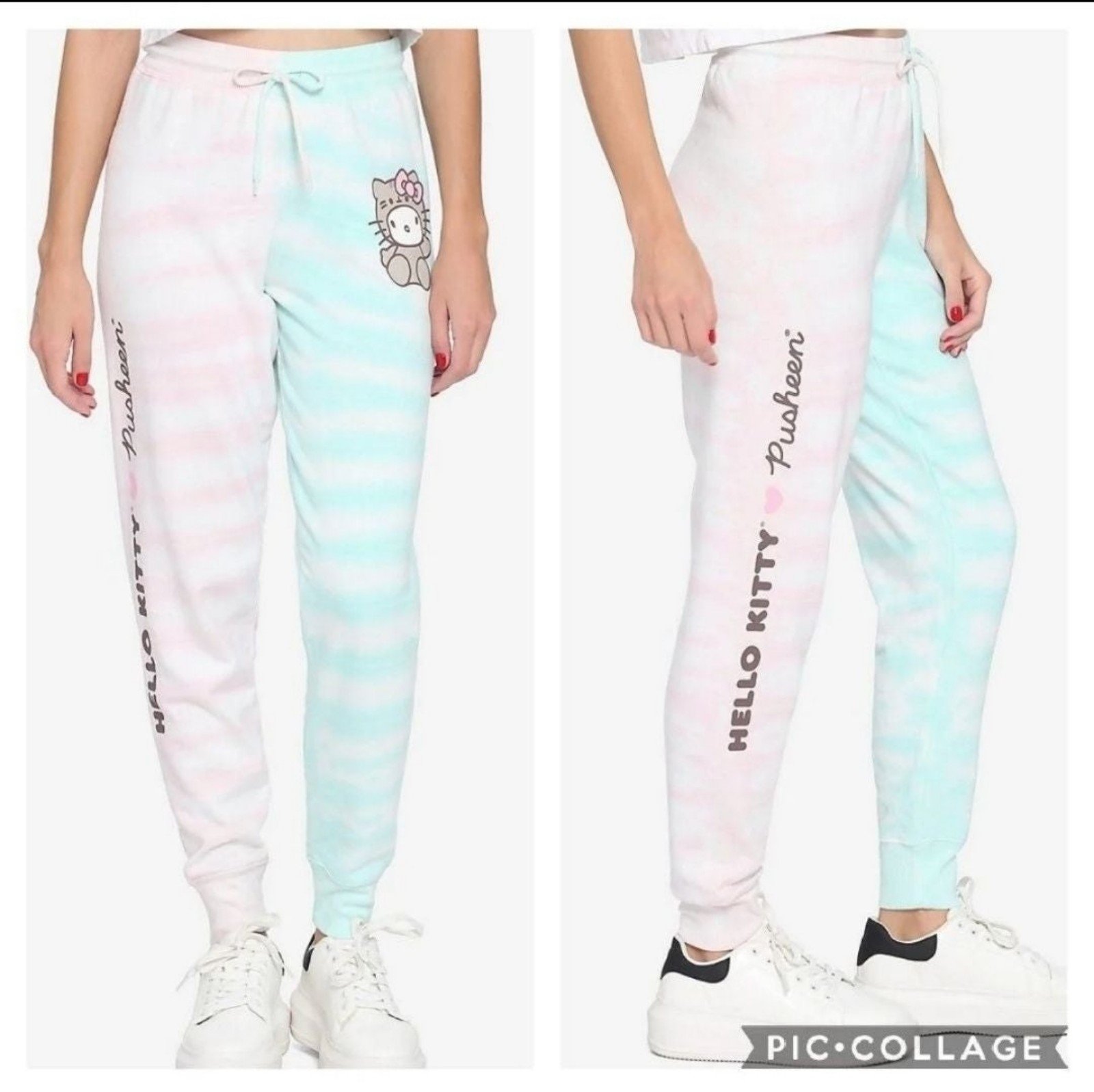 Hello Kitty X Pusheen Split Tie-Dye Woman Pants Size MD