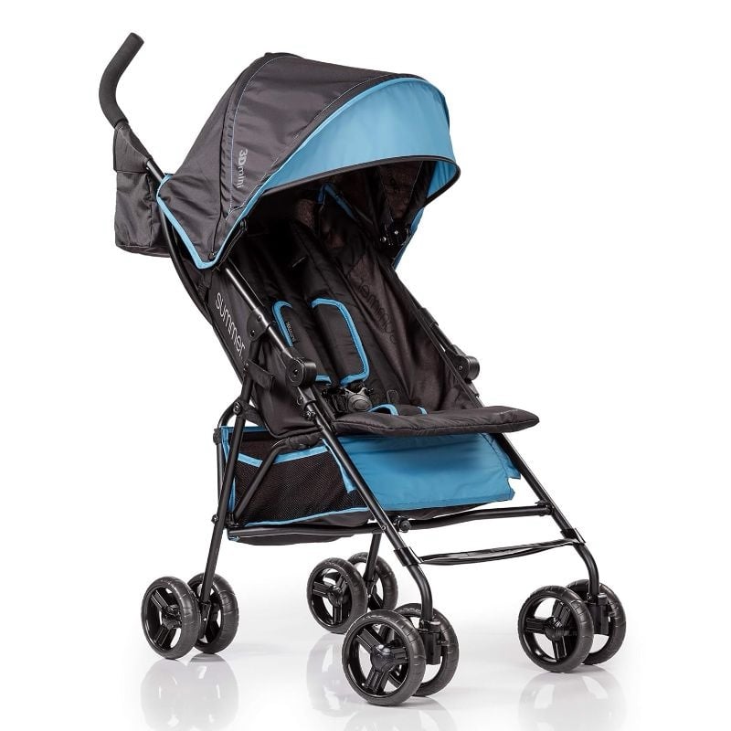 Summer Infant 3Dmini Convenience Stroller, Blue/Black – Lightweight Infant Strol