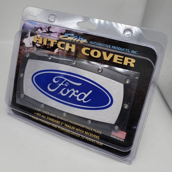 New FORD Black Tow Hitch Cover Plug Cap 2 Trailer Receiver Engraved Billet