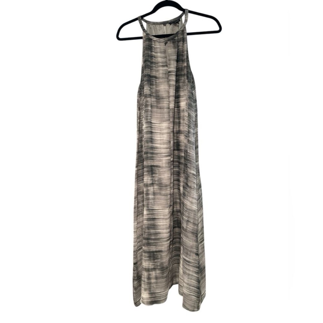 Eileen Fisher 100% Silk Lagenlook Sleeveless Halter Maxi Dress Size M