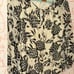 Tory Burch 100% Silk Ivory & Black Artichoke Floral Long Sleeve Blouse