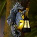 Dragon Tree Hugger Garden Statue with Solar Lantern - 9.3 Inch