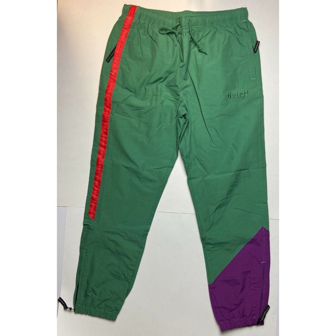 Bodega Wind Pants Swishy Track Joggers Flight Pants Green Red Purple XL