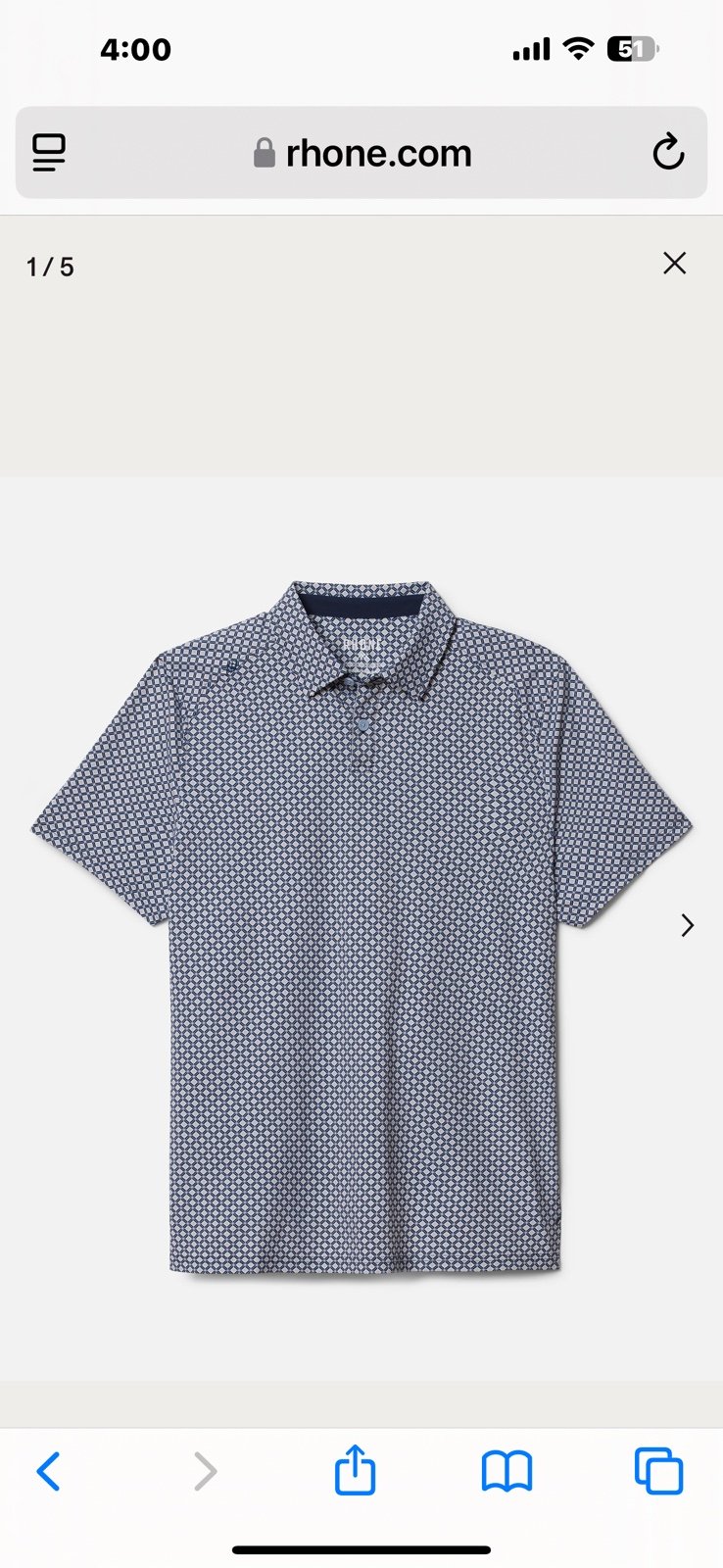 Men’s Rhone collared short sleeve shirt
