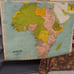 Antique school pull down Africa map