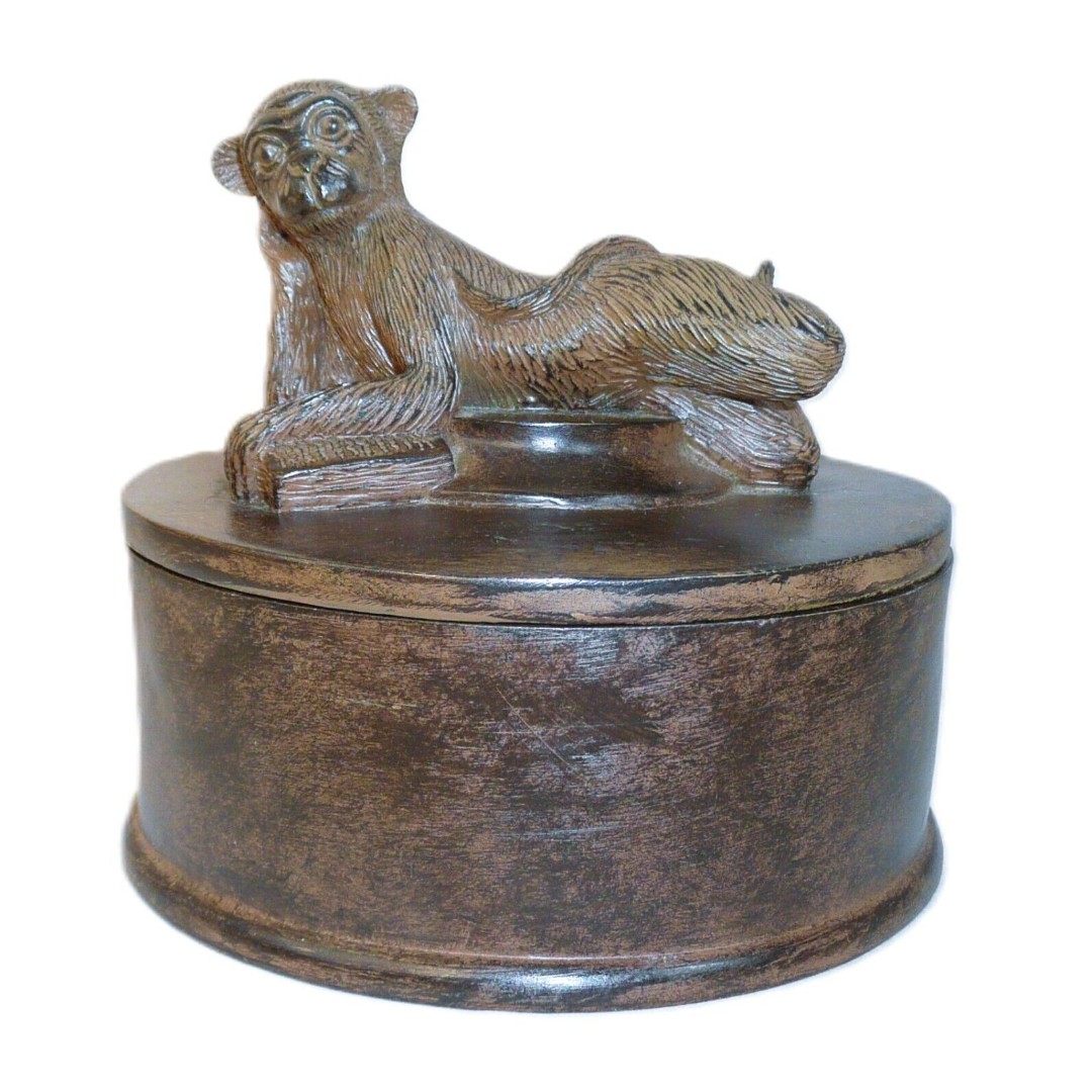 Reading Relaxing Ape Monkey Chimp Round Lidded Box Trinket Jewelry Stash 5