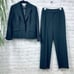 Jones New York Suit Womens Blazer Pants Suit Dark Brown, Pinstriped Size 6