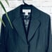 Jones New York Suit Womens Blazer Pants Suit Dark Brown, Pinstriped Size 6