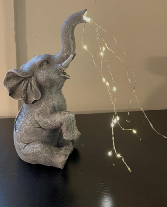 GIGALUMI Solar Garden Decor Watering Elephant Statues Outdoor,