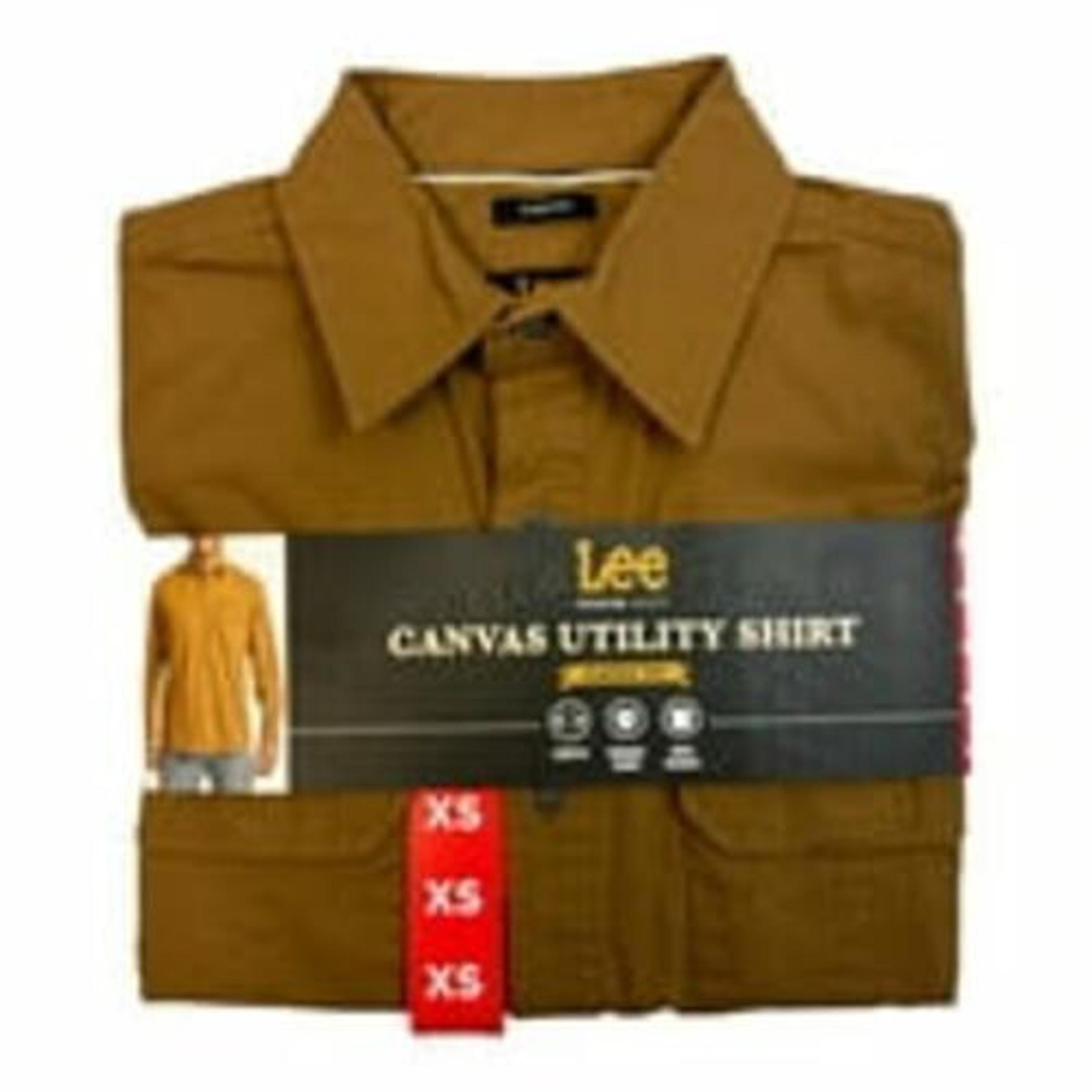 Lee Men's Premium Select Classic Fit Canvas Utility Button Down Shirt Size Small