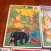 5 vintage puzzles bundle 1960s and one newer Pooh