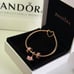 Pandora Rose Gold Heart Closure Bracelet with Charm set