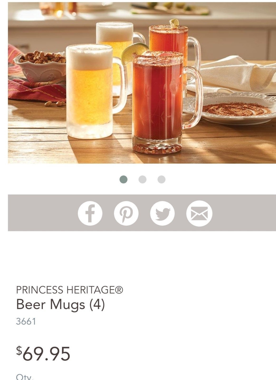 PRINCESS HERITAGE®  Beer Mugs (4)  3661