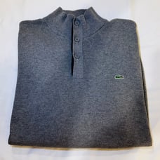 Lacoste Men's Quarter Button Cotton Knit Sweater Size 9 / XXL