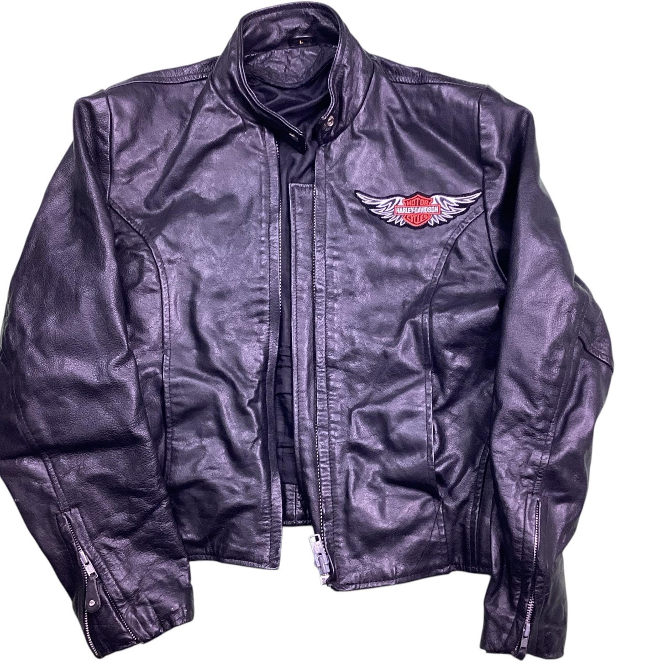 Vintage Harley Davidson 80s/90s leather moto jacket women’s s/m