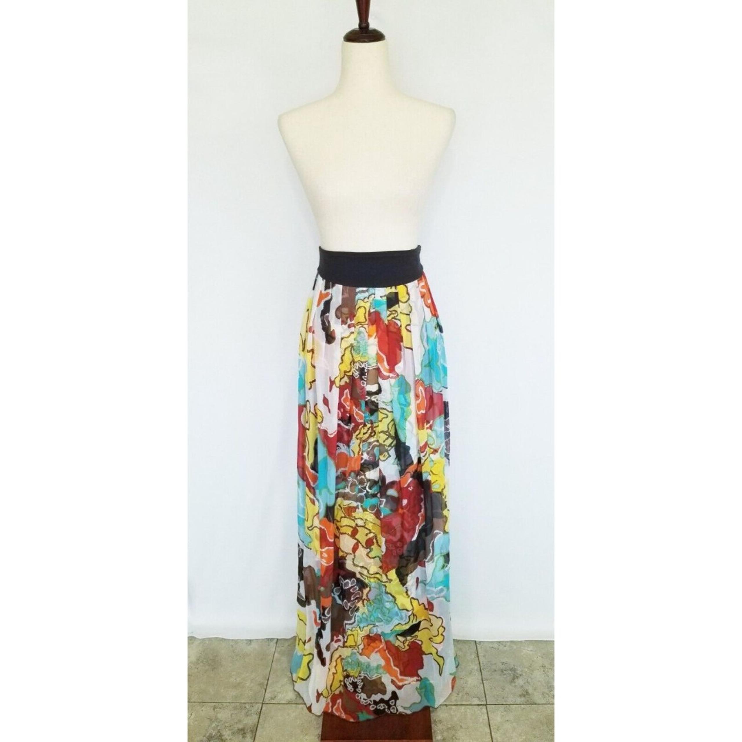 DIANE VON FURSTENBERG Floral 100% Silk Maxi Skirt Colorful Women’s Size 0