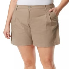 Gloria Vanderbilt Womens Brown Pockets Pleated Chino Shorts Plus Sz 20W NWT