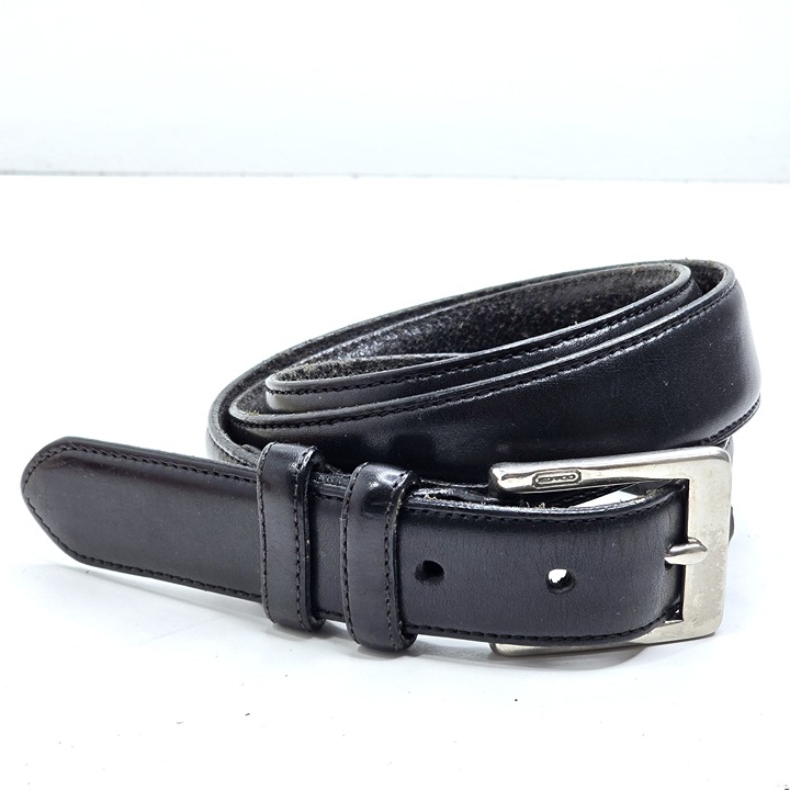 Vintage Coach Black Leather Silver Solid Brass