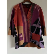 Ali Miles XL Jacket Artsy Abstract Funky Geometric Swing Button Up Wearable