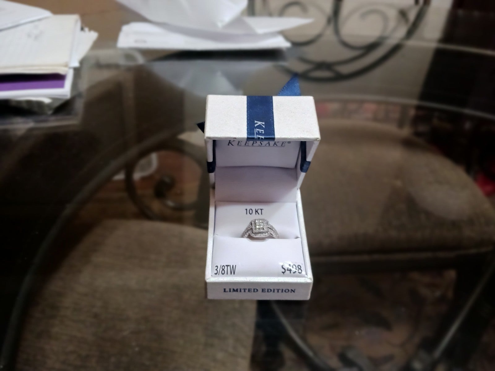 Genuine diamond 10 carat white gold