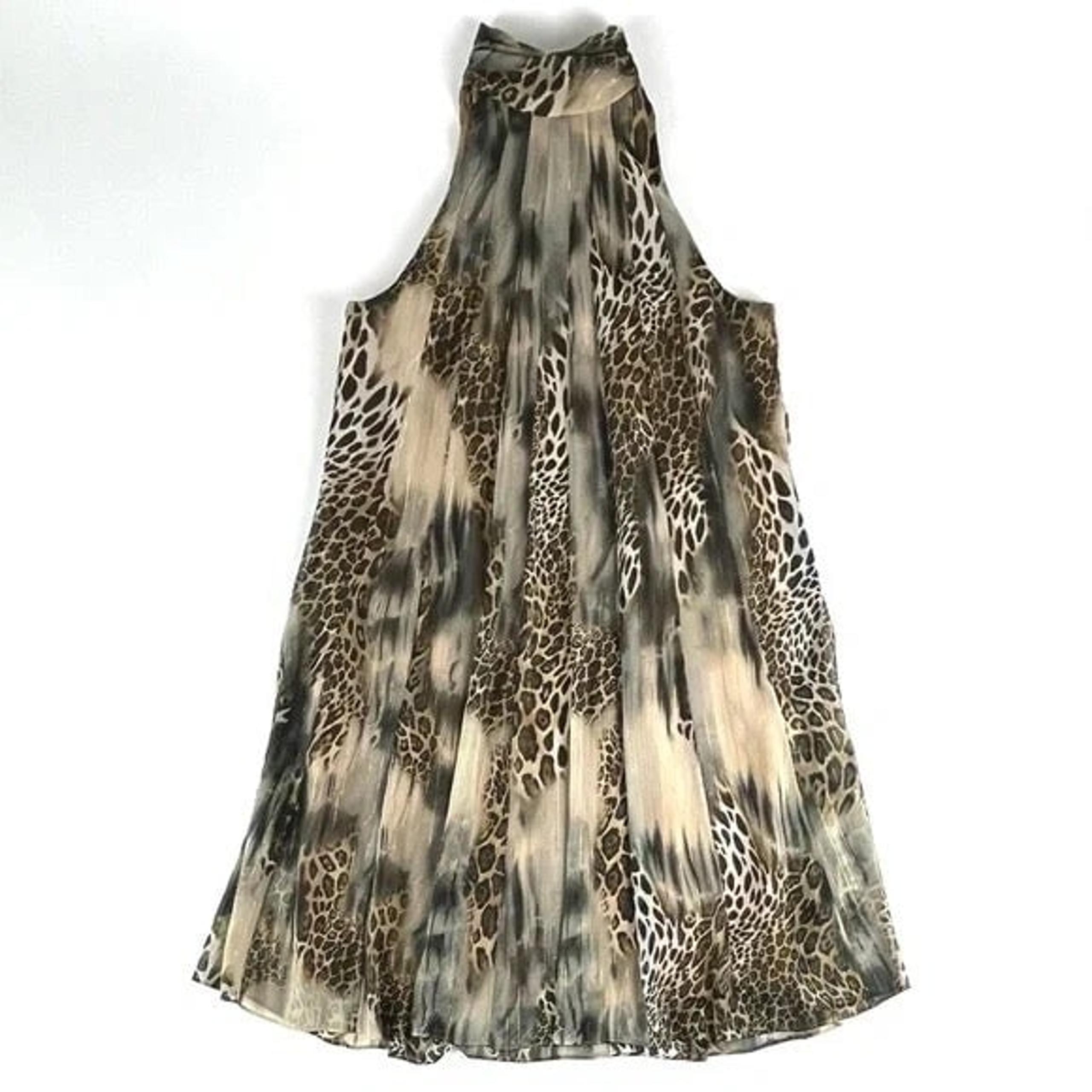 Joseph Ribkoff Animal Print Halter Neck A-Line Dress