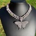 Butterfly Cuban Link Chain White Gold