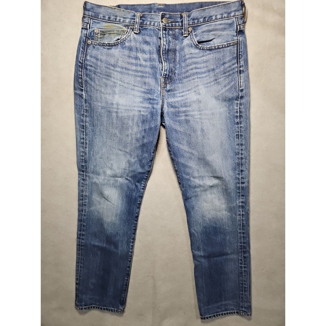 J Crew Jeans Mens 34x32 Blue Japanese Kaihara Denim Pants 770 Med Wash Slim Leg