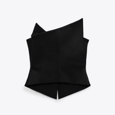 Zara Asymmetric Black Bustier Limited Edition Sz Small